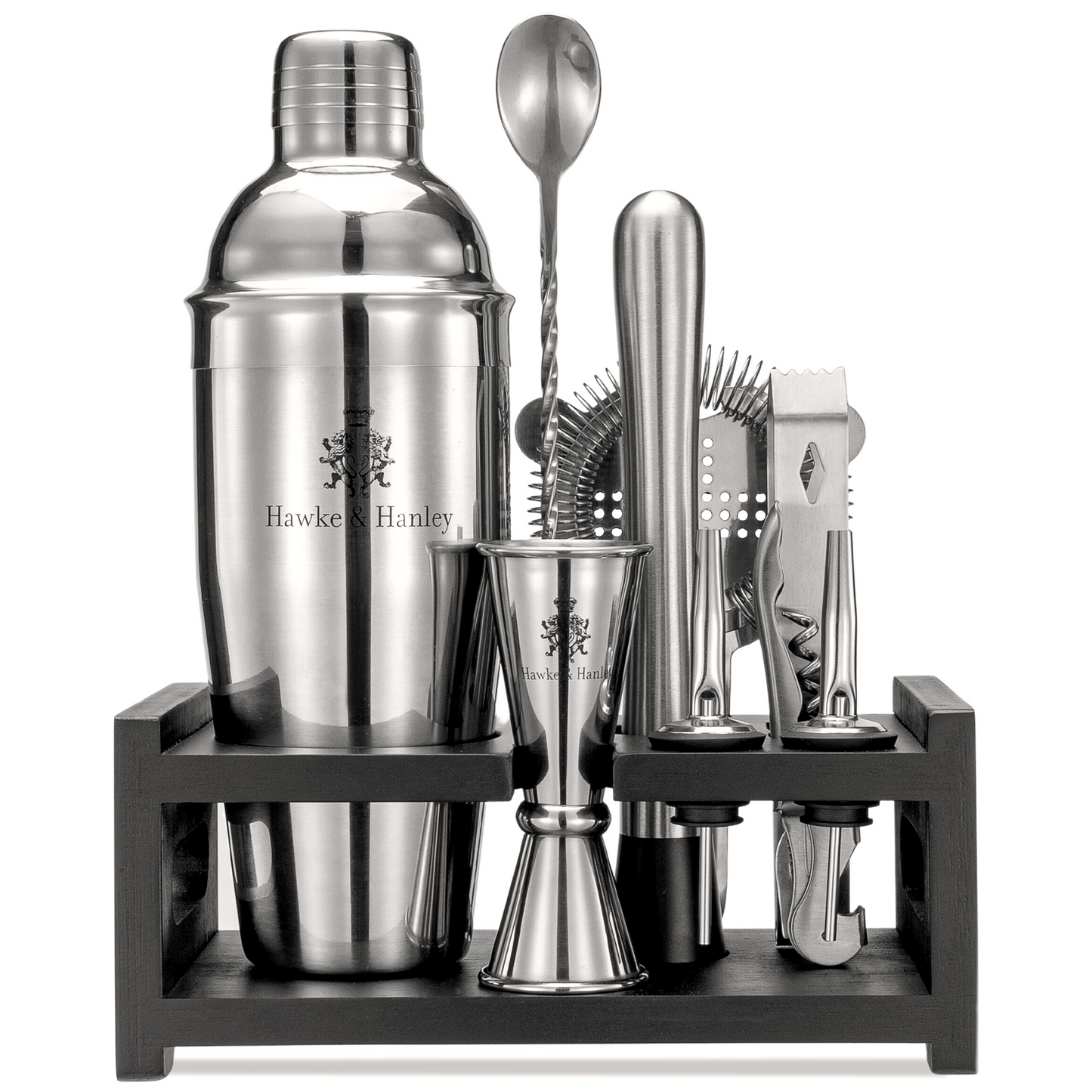 Hawke & Hanley Cocktail Shaker Set Bartender Kit - Silver