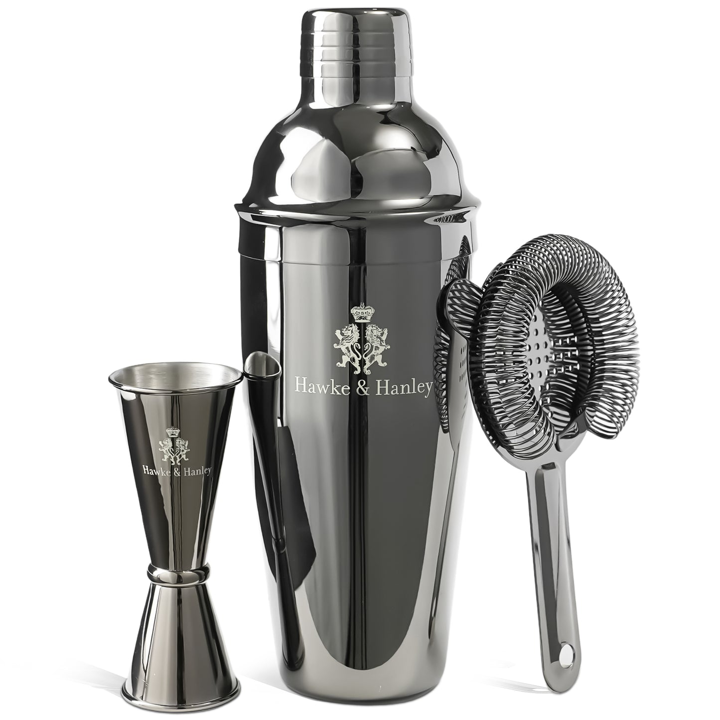 Hawke & Hanley Cocktail Shaker Set Bartender Kit - Gunmetal Black